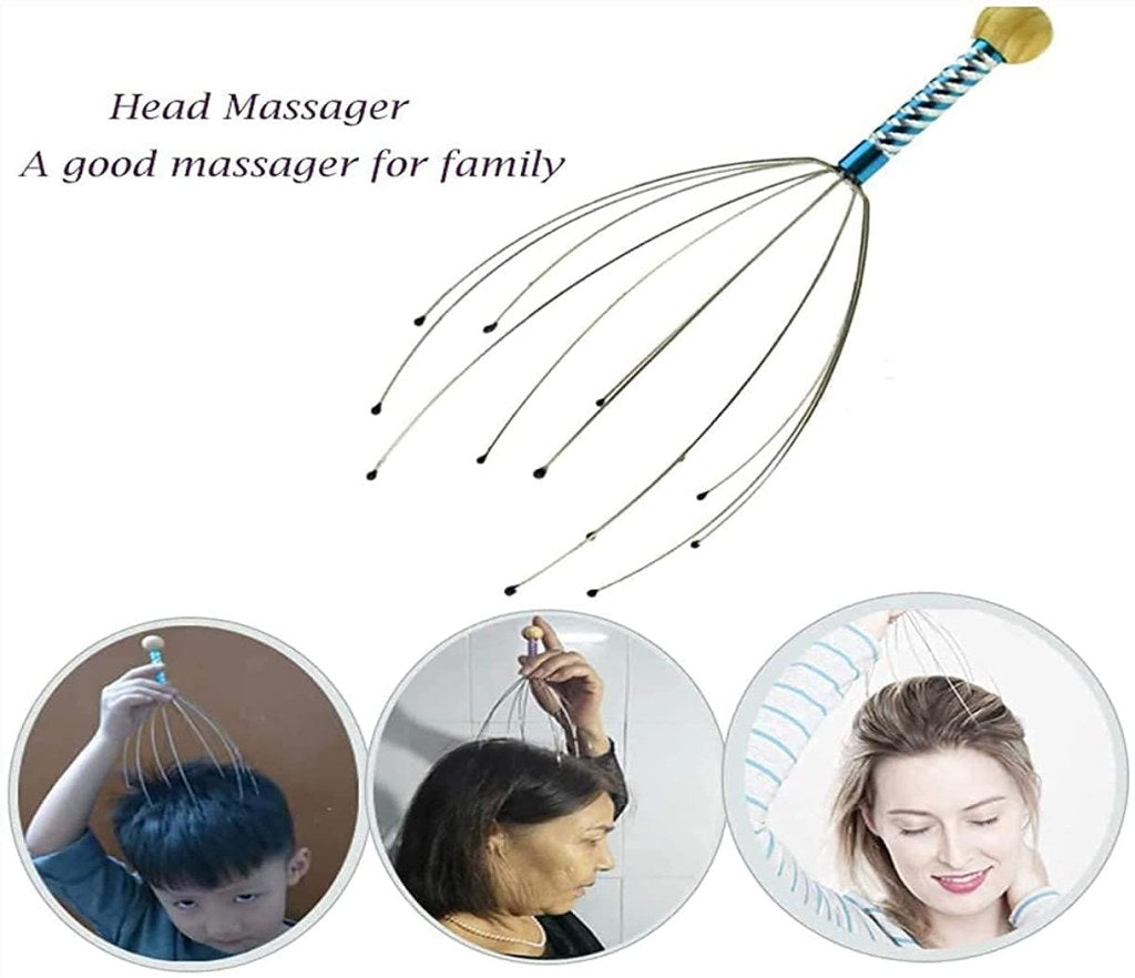Head Scalp Massager | Machine Head Massager Scalp Scratcher 12 Fingers Head Scratcher For Head Massage Body Relaxing | Hair Massage for Pain Relief